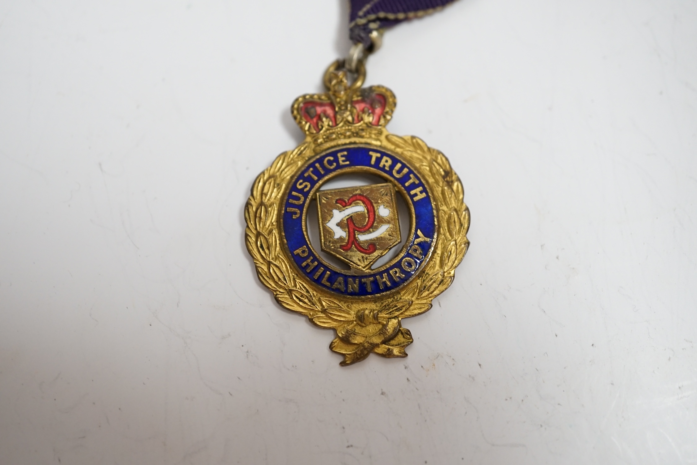 Ten masonic enamelled medals, some silver gilt, including eight cased examples
